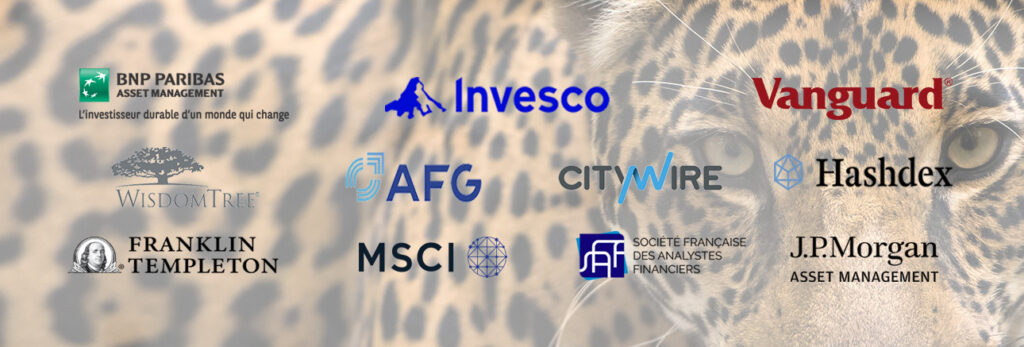 BNP Paribas Invesco vanguard wisdomtree AFG CityWire Hashdex Franklin Templeton MSCI SFAF JP Morgan AM